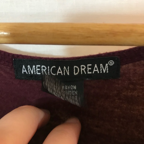 American Dream Red Fitted Flutter Sleeve Tee - Picture 6 of 7